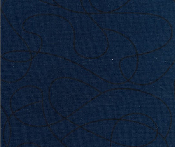 Squiggle Wide Quilt Backing - Navy 100% Cotton Fabric - 1/2 Metre