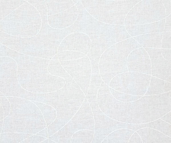 Squiggle Wide Quilt Backing - White 100% Cotton Fabric - 1/2 Metre