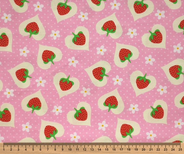 Strawberry Pop 100% Cotton Fabric - 10cm Increments