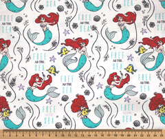 The Little Mermaid 100% Cotton Fabric - 10cm Increments