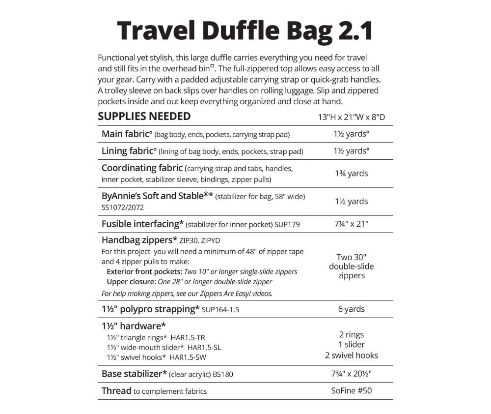 Travel Duffle Bag 2.1 - ByAnnie Pattern
