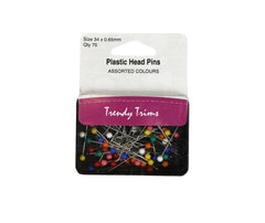 Colour Headed Pins - 75x Pins - Trendy trims