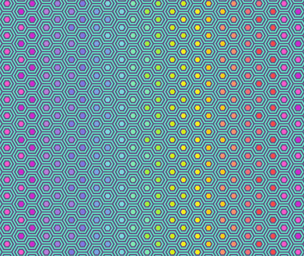 Tula Pink Hexy Rainbow 100% Cotton Fabric - 10cm Increments