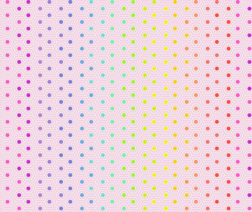Tula Pink Hexy Rainbow 100% Cotton Fabric - 10cm Increments
