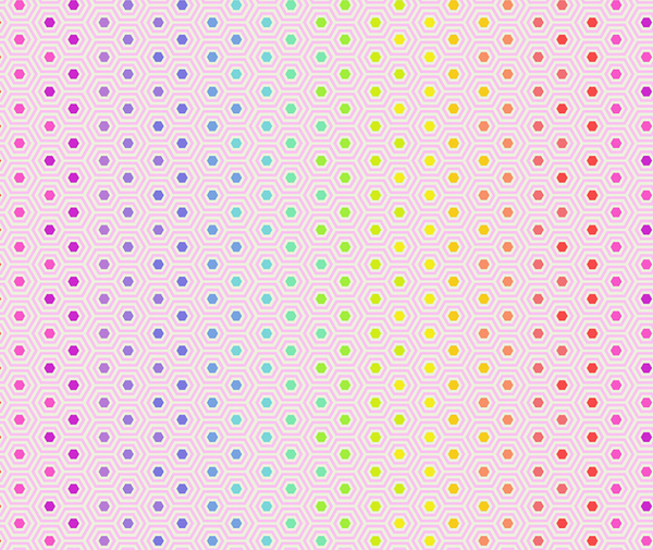 Tula Pink Hexy Rainbow 100% Cotton Fabric - 10cm Increments