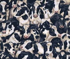 Cows 100% Cotton Fabric - 10cm Increments