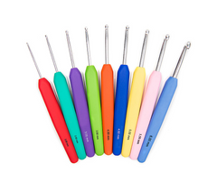 Knitpro Waves Soft Handle Aluminium Crochet Hooks - 19 Sizes Available