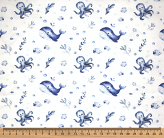 Whale of a Time 100% Cotton Fabric - 10cm Increments