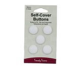 White Self Cover Buttons - Various Sizes - Trendy Trims