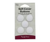 White Self Cover Buttons - Various Sizes - Trendy Trims