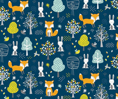 Woodland Friends 100% Cotton Fabric - 10cm Increments