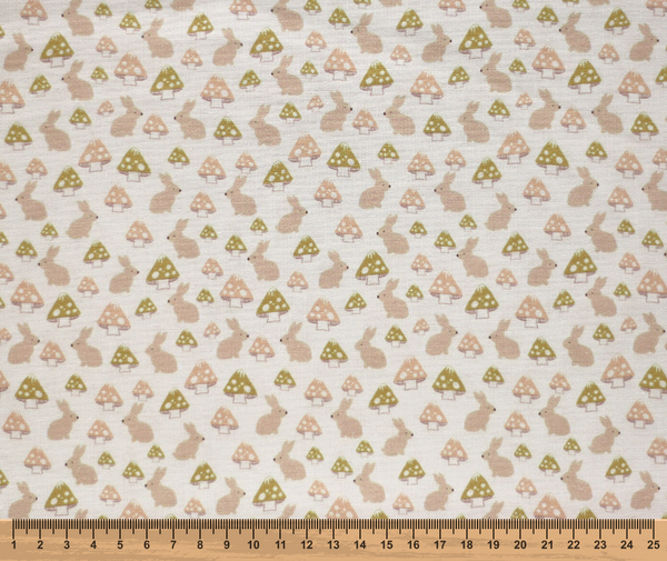 Woodland Creatures 100% Cotton Fabric - 10cm Increments