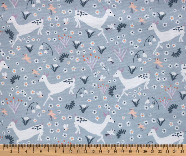 Woodland Creatures 100% Cotton Fabric - 10cm Increments