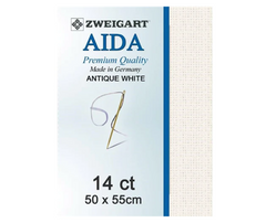 Zweigart Aida Cloth - 14CT 50 x 55cm - Various Colours