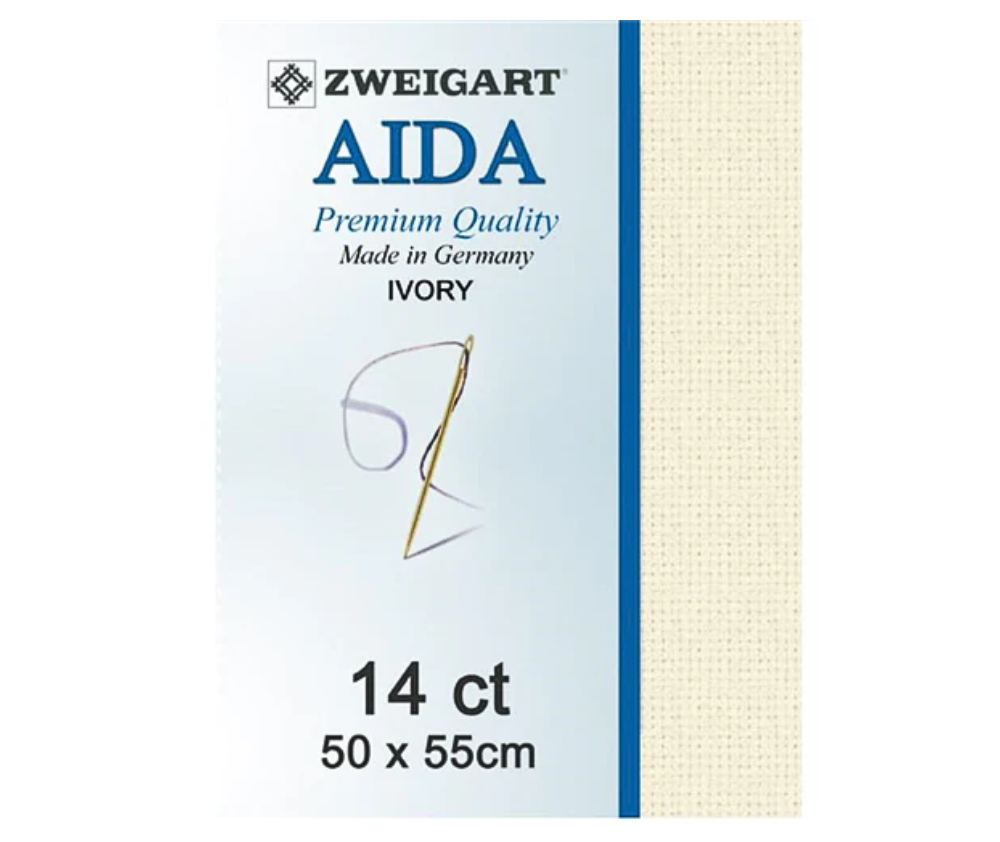 Zweigart Aida Cloth - 14CT 50 x 55cm - Various Colours