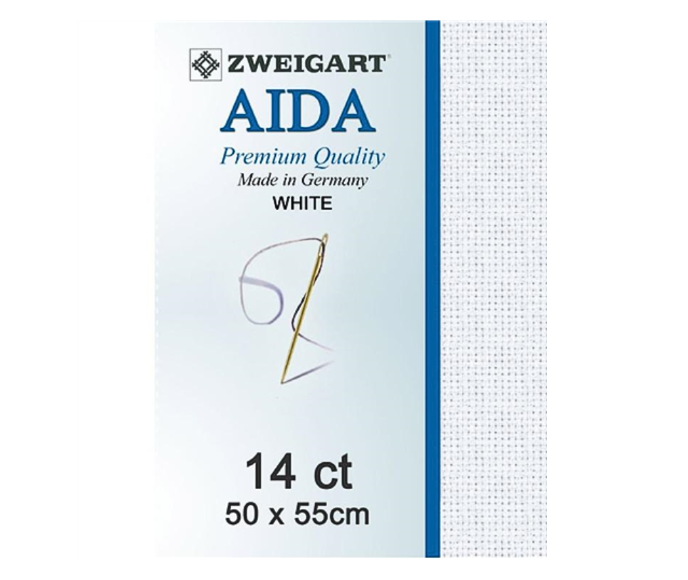 Zweigart Aida Cloth - 14CT 50 x 55cm - Various Colours